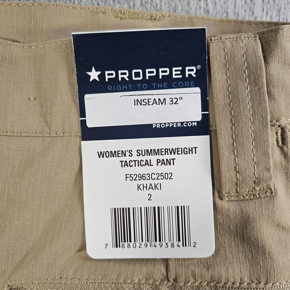 NEW Propper Lightweight Tactical Pants Women Khaki Size 2 Inseam 32